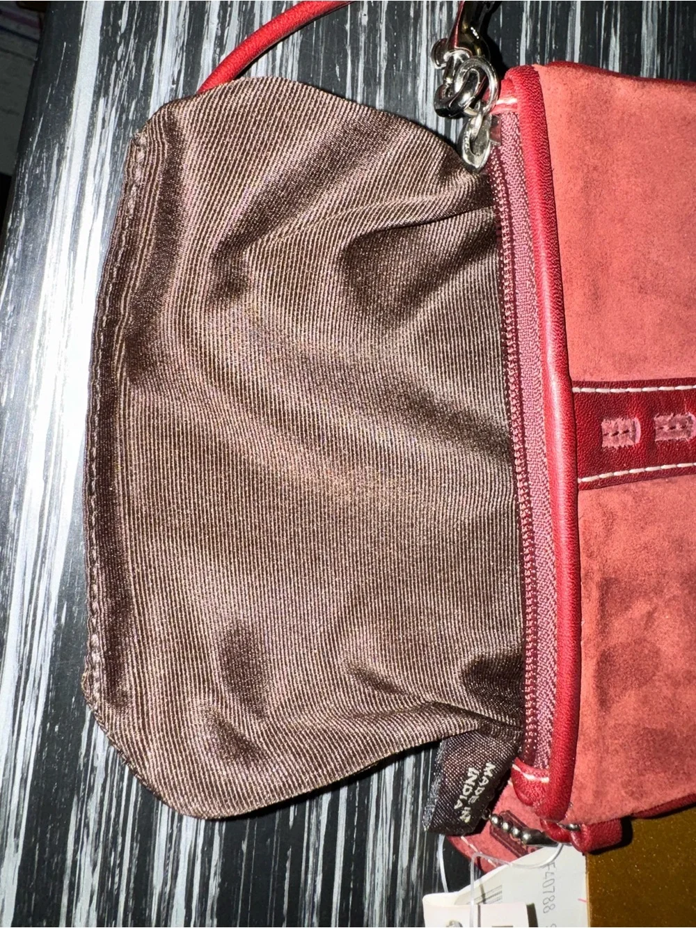 Coach Red Suede Leather Wristlet #F40788 - NWT